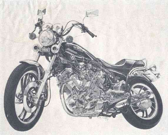 A cutaway drawing of the Virago I got when I bought it.